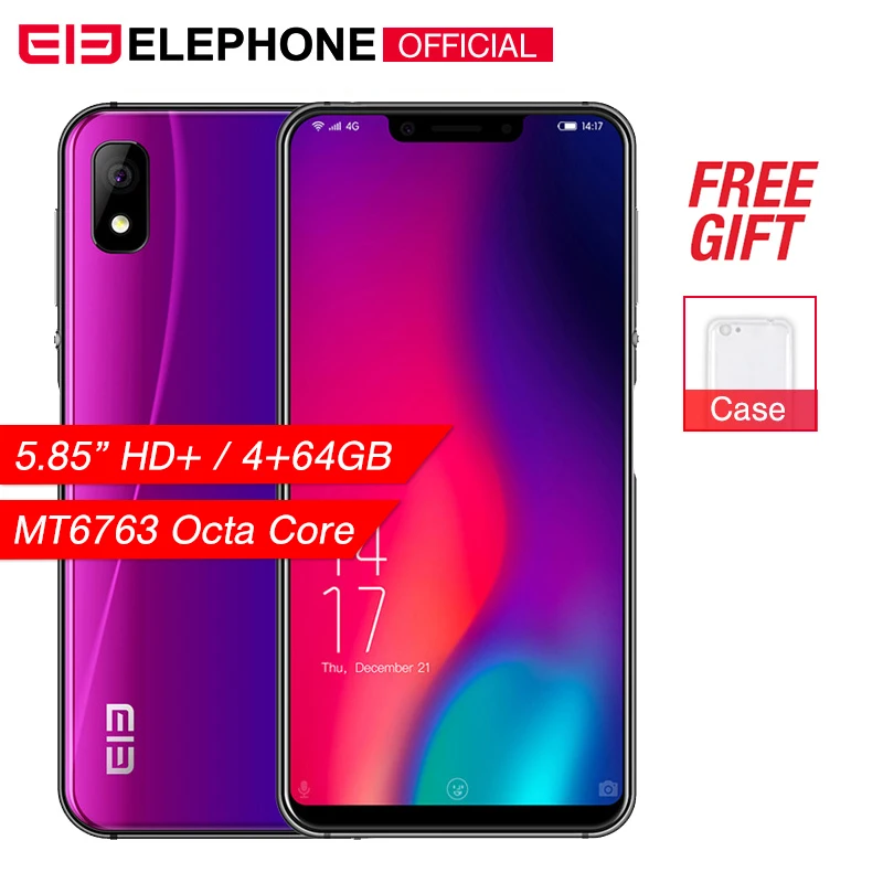 Elephone A4 Pro 4 ГБ ОЗУ 64 Гб ПЗУ мобильный телефон Android 8 1 MT6763 Восьмиядерный 5 85 дюймов HD + u