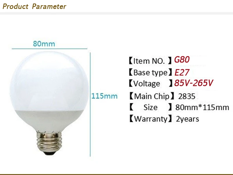 Светодиодный светильник E27 220 В 110 В лампада 5 Вт 9 Вт 18 Вт G80 G95 G125 светодиодный светильник ампула светодиодный холодный белый теплый белый для подвесного светильника