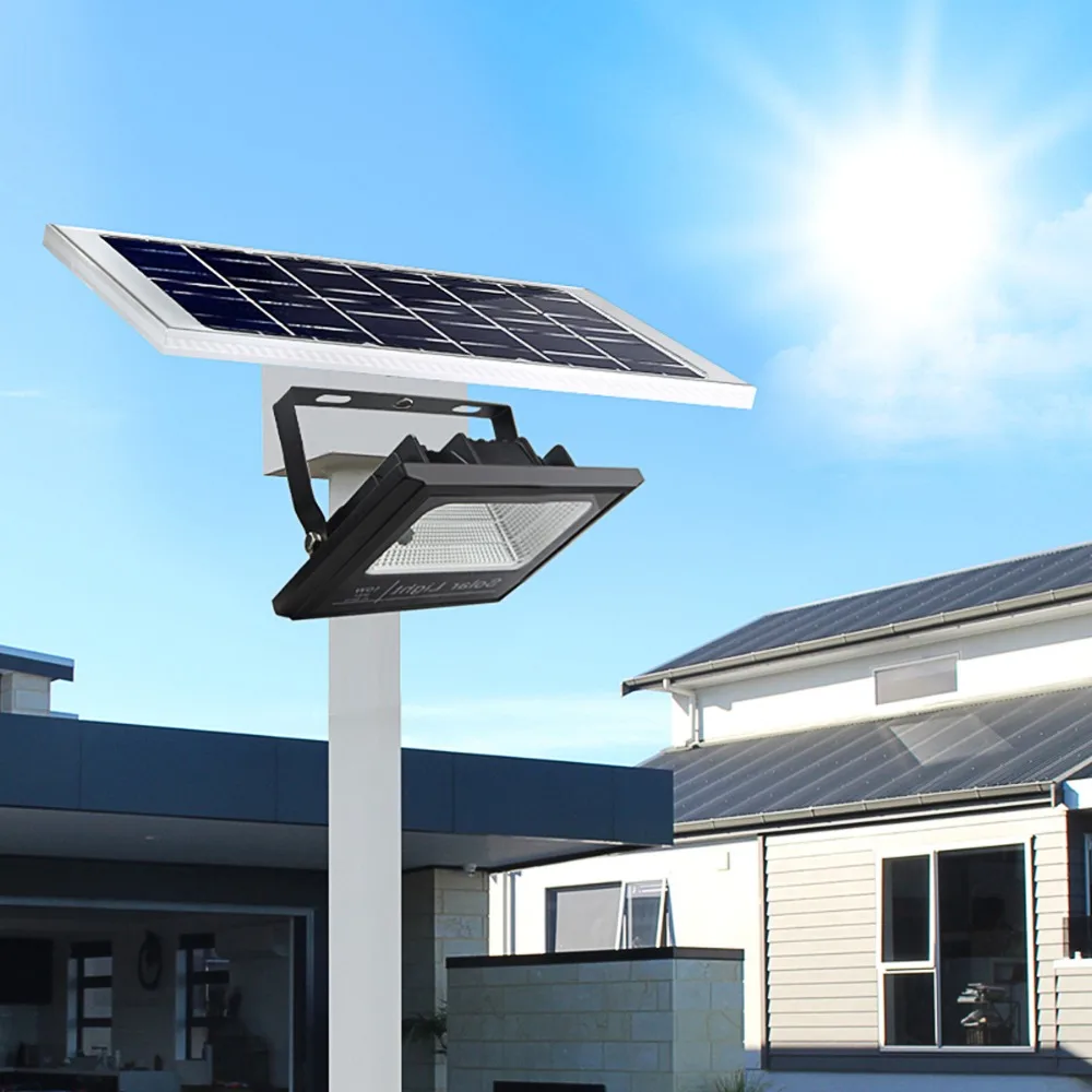 

Porch Lights 10W LED Solar Floodlight Light Sensor & Remote Control Solar Security Wall Light Waterproof Yard Garden Solar Lamp