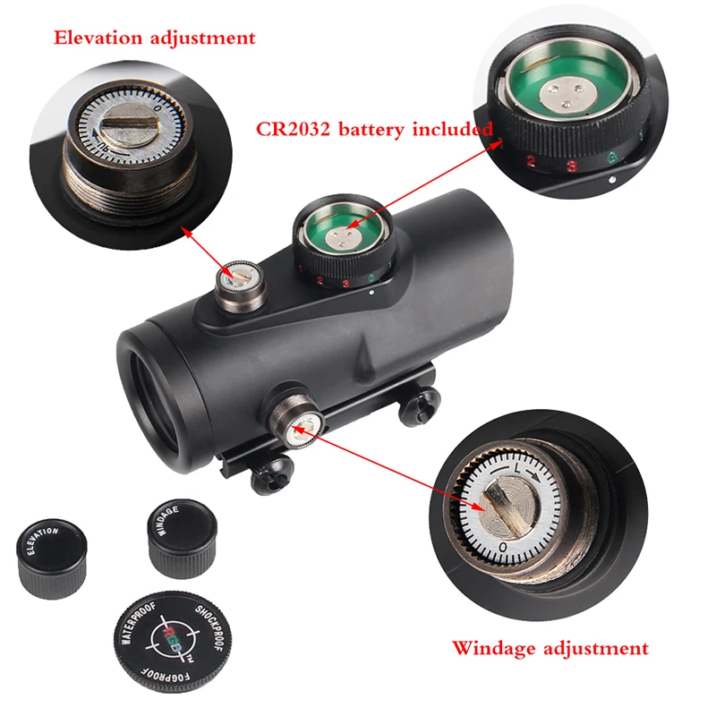 Hunting Holographic 1x30MM RGB Red Dot Sight with 3 Brightness Adjustment fit 11mm & 20mm Rail Mount for Airsoft RL5-0040-2 (6)
