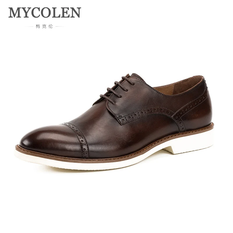 

MYCOLEN Men'S Shoes 2019 Autumn New Men'S Business Suit Shoes Fashion Lace Up Formal Dress Shoes Men Flats Casual Shoes