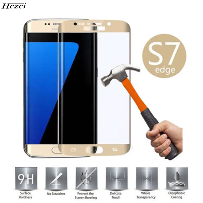 imágenes para Hczci nueva 3D vidrio de protección de cobertura Total en el de samsung galaxy S7 Edge vidrio templado protector de pantalla para samsung S7 imágenes para Hczci nueva 3D vidrio de protección de cobertura Total en el de samsung galaxy S7 Edge vidrio templado protector de pantalla para samsung S7