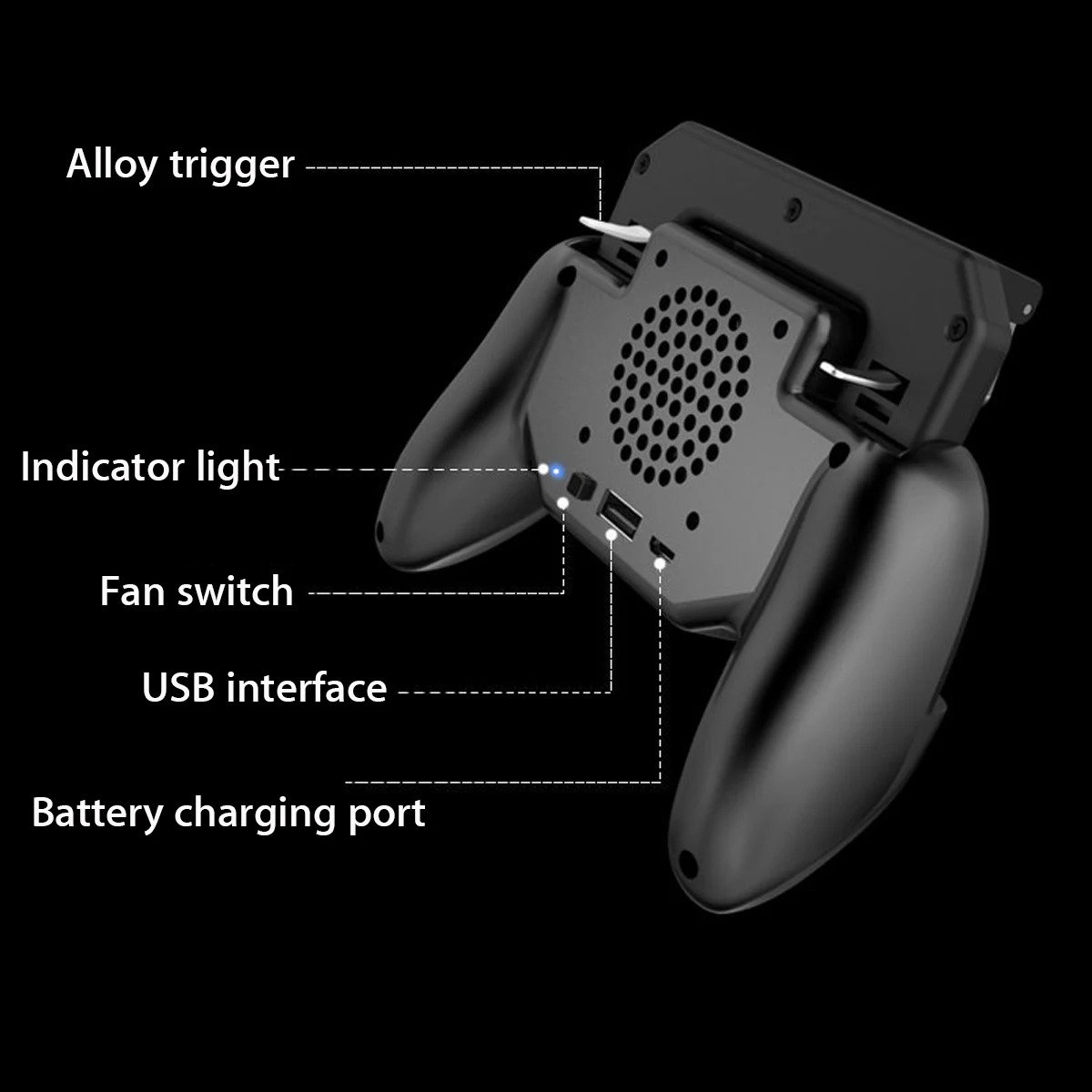 Мобильного геймпад для PUBG кулер вентилятор охлаждения L1 R1 шутер контроллер Джойстик металлическая кнопка пуска с 2000/4000 mAh Мощность банк