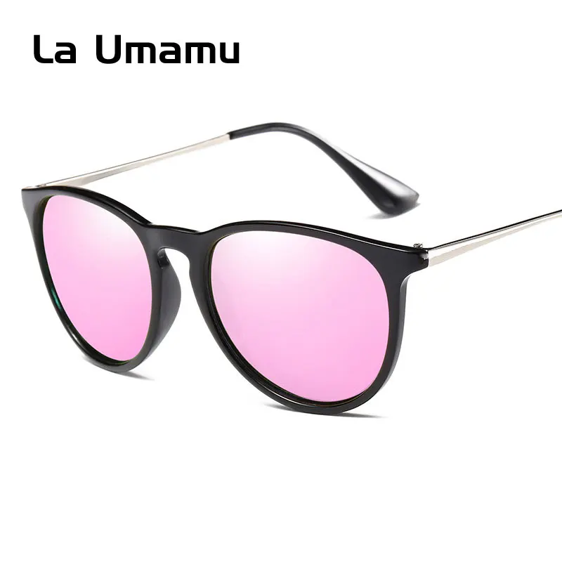 2018 Для женщин поляризационные розовый зеркало Солнцезащитные очки для женщин круглый Винтаж Овальный Форма леди солнцезащитных очков