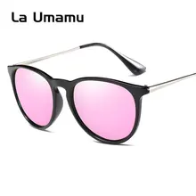 2018 Mujeres Polarizadas Rosa Forma Oval de La Vendimia de la Señora de gafas de Sol de Espejo Gafas de Sol Redondas Mujeres Gafas de Ojo de Gato gafas de sol LA4171
