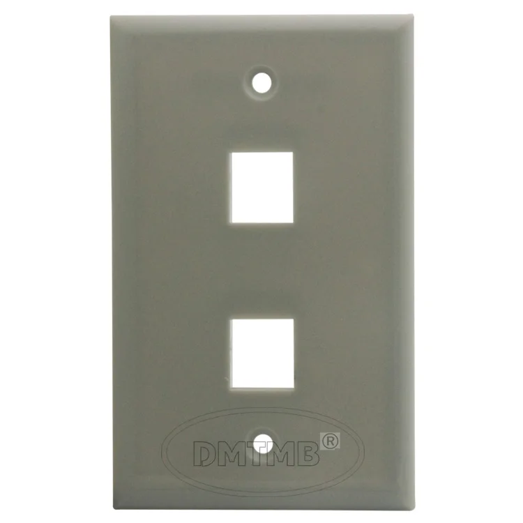 2 ports keystone wall plate with 114 X 70mm and gray colorin Extension