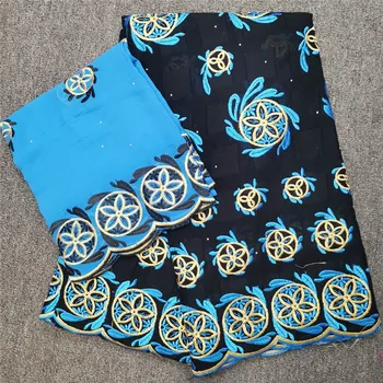 

100% cotton flowers circles leaves magic pattern 5+2 yards Swiss Voile Lace with stones HLS18 High quality Cotton Lace Fabric