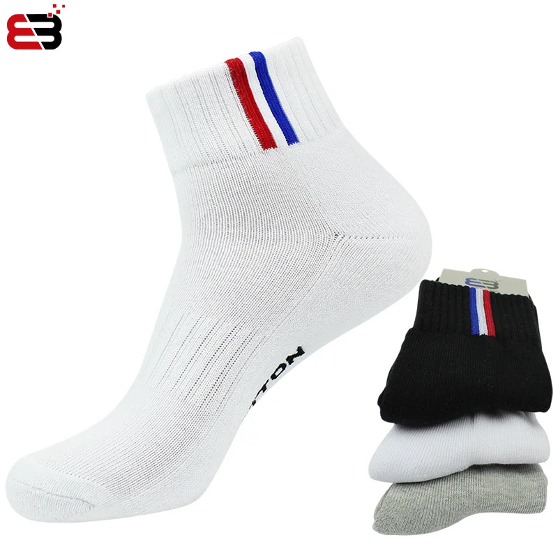 

2Pair/Lot Terry men socks running Sports chaussettes homme outdoors Cotton Thickening short socks white calcetines hombre summer