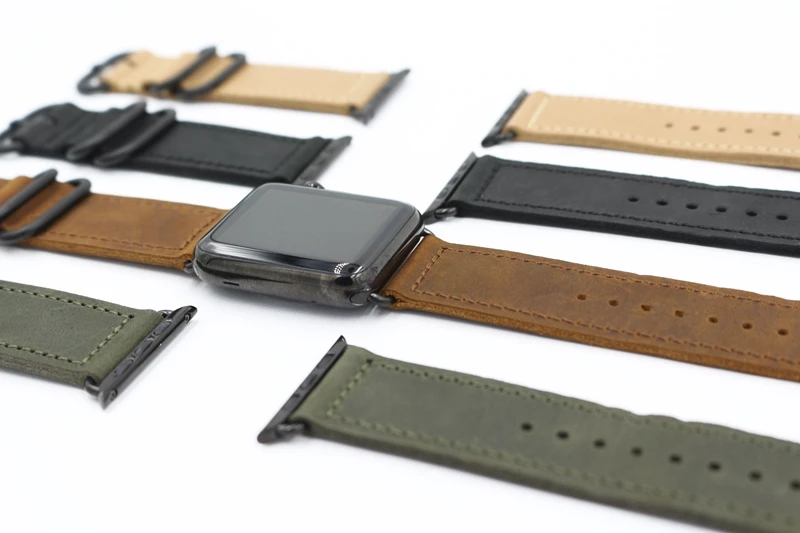 URVOI ремешок для apple watch series 4 3 2 ремешок для iwatch Классическая пряжка на запястье ручной работы ретро кожаный ремешок 40 44 мм