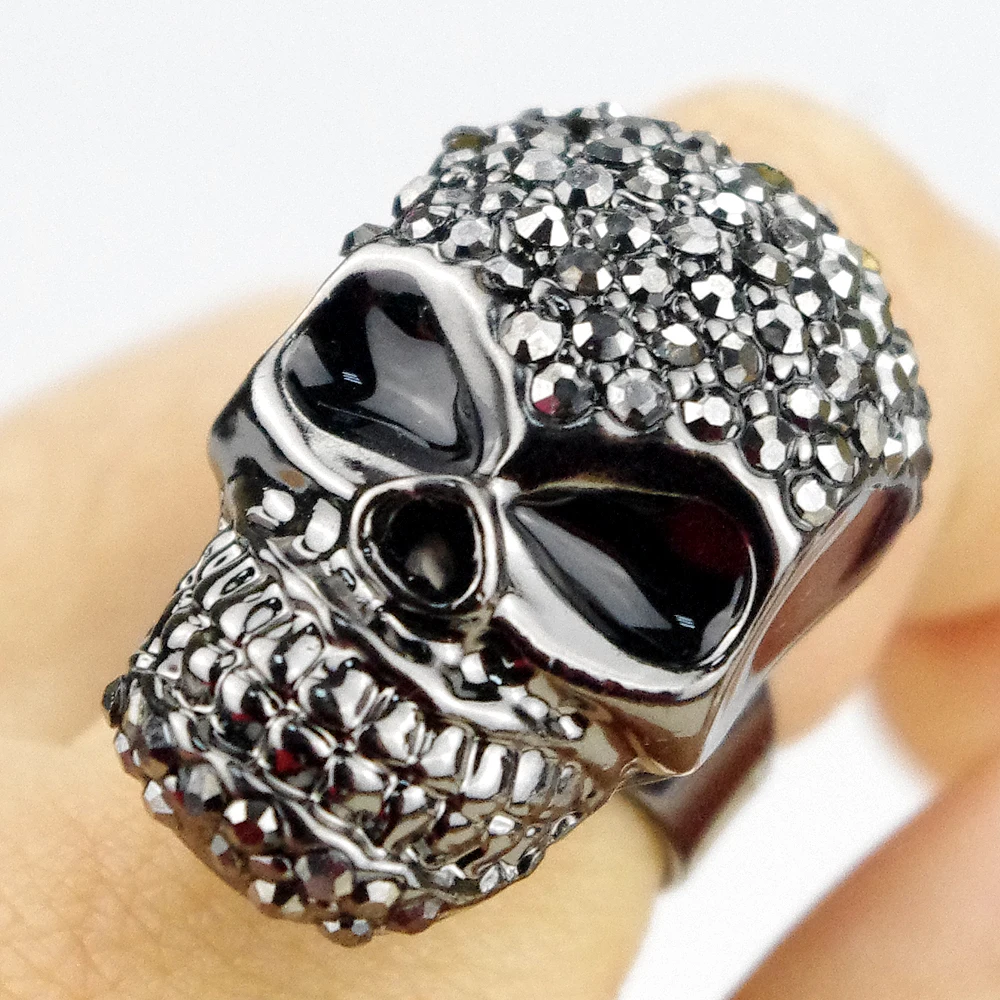Череп кольцо для Для женщин девочек стрейч W Moving челюсть Хеллоуин Jewellery подарок