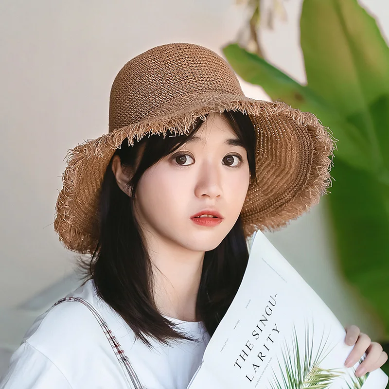 Montibello Com Hand Woven Straw Hat Korean Version 19 New Fisherman Hat Beach Travel Beach Sun Hat Summer Travel Sun Visor Lady Casual Hat Accessories Clothing Shoes Jewelry
