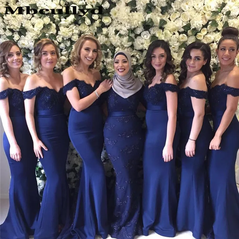 royal blue mermaid bridesmaid dresses
