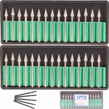 SPTA 30Pcs Cone Premium Diamond Drill Bit Diamond Grinding Head Mounted Burr Point Set And 3mm Twist Drill Bit For Dremel