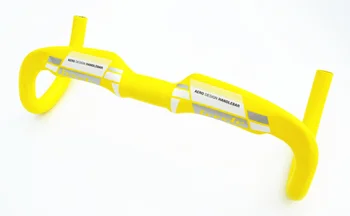 

ievele FULL carbon fiber road bike bent handlebar/full carbon racing bike bent handlebar 31.8*400/420/440mm glossy yellow