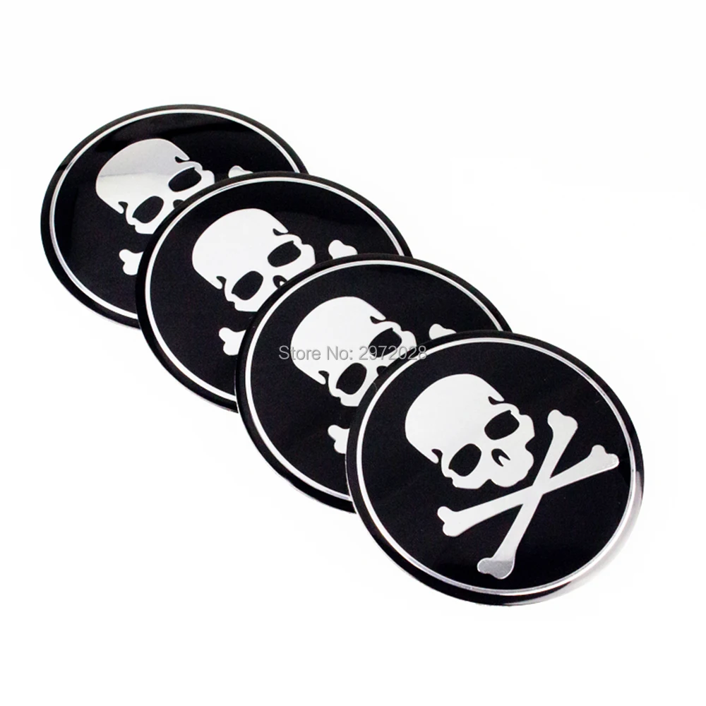 

4 x Car Styling Skull 3D Metal Chrome Aluminium Alloy Wheel Center Cap Stickers Wheel Hub Cap Decals Emblems Badges