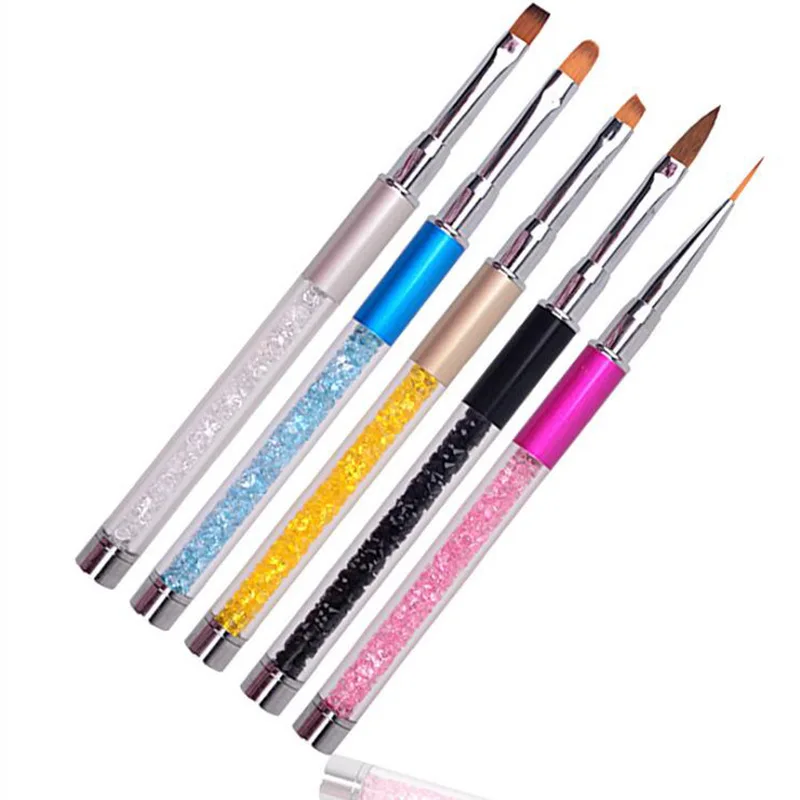 

Nail Art Brush Pen Rhinestone Diamond Metal Acrylic Handle Carving Powder Painting Gel Brush Liquid Salon Liner Nail Brush