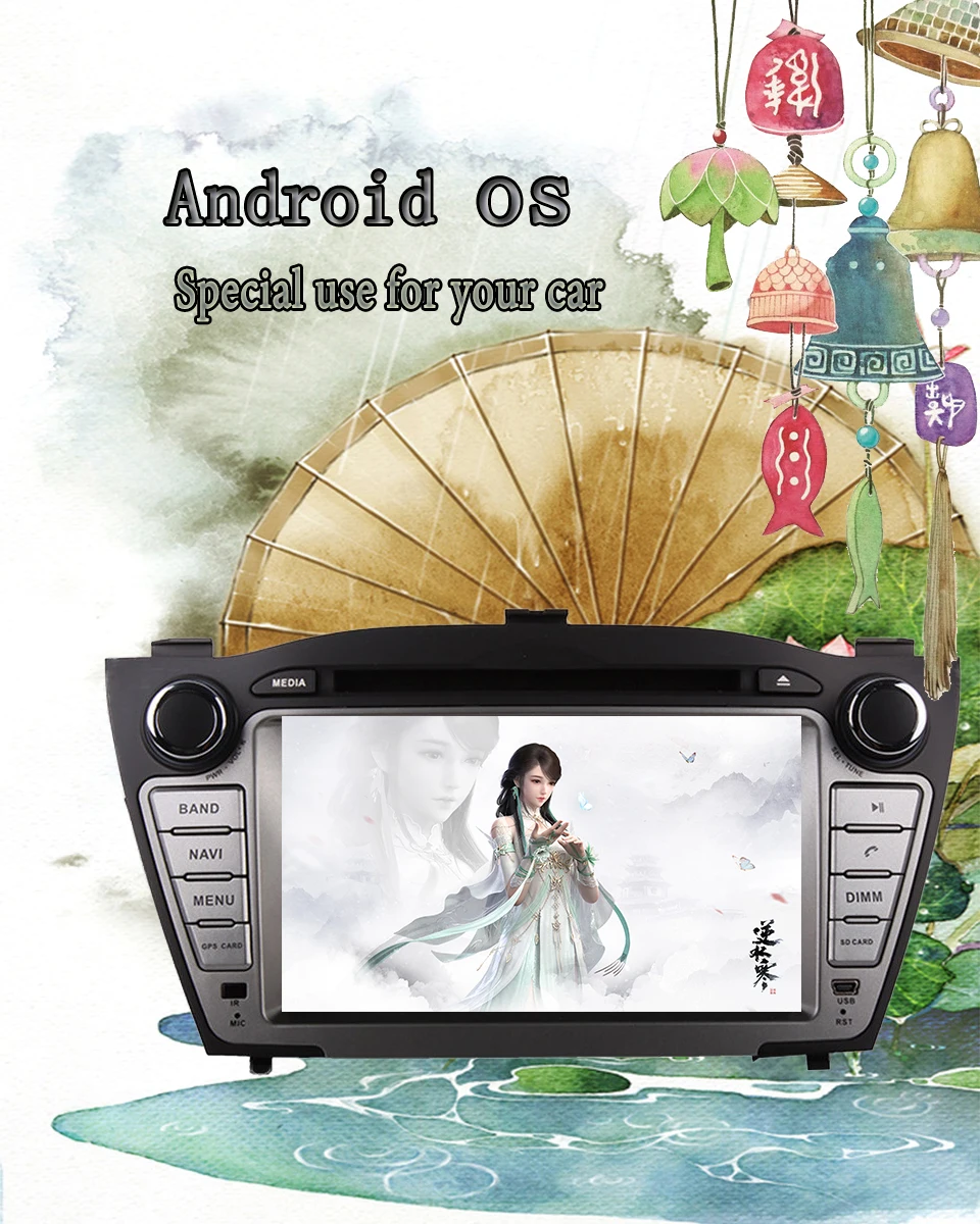 Excellent 2 din Android 9.0 car radio Stereo for HYUNDAI IX35 New Tucson 2009-2015 car dvd player gps navi with 4G RAM 64G ROM Map Car PC 3