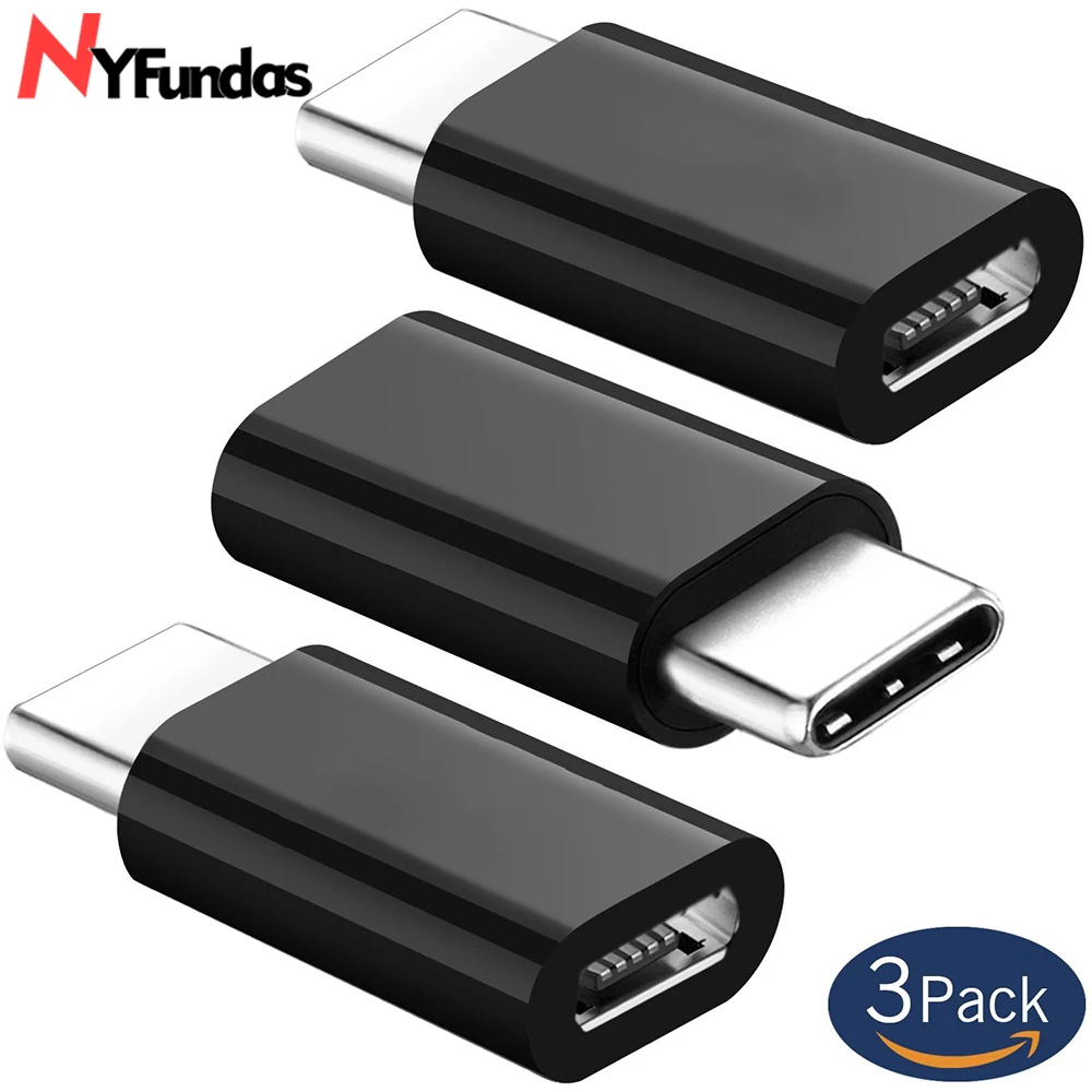 3 шт. переходник Typec на Micro Usb для One Plus 6 OnePlus Samsung Galaxy j7 2017 Max Type to Usbc|Переходники и