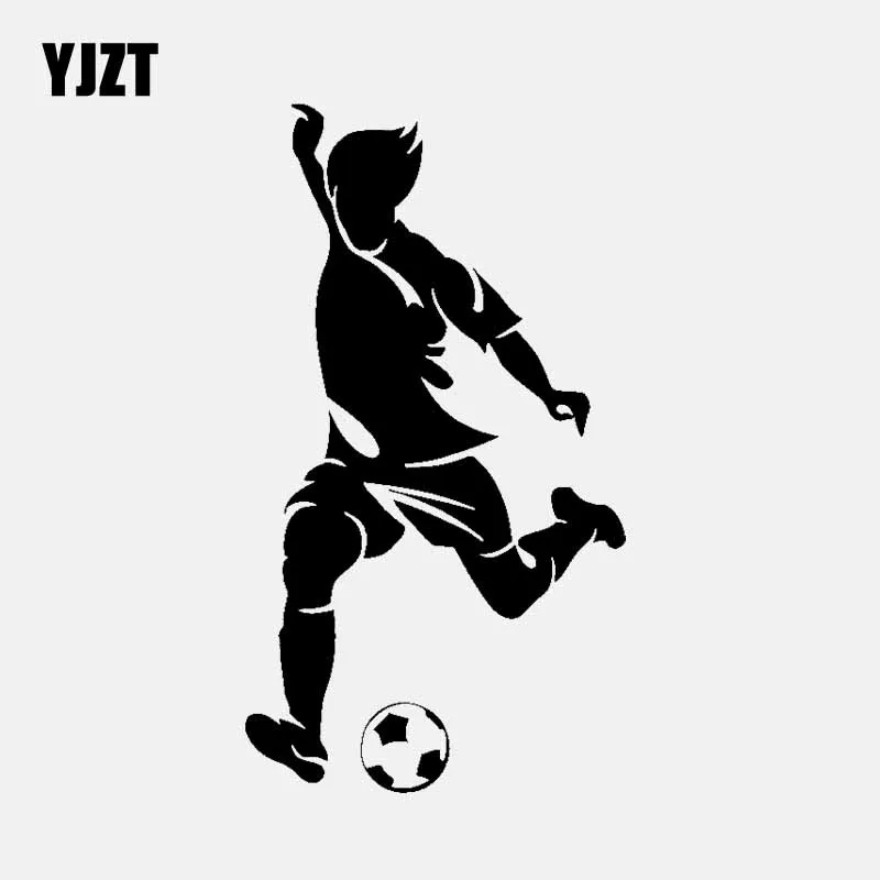 

YJZT 8.1CM*14.6CM Vinyl Car Sticker Decal Sport Football Player Black/Silver C3-1687