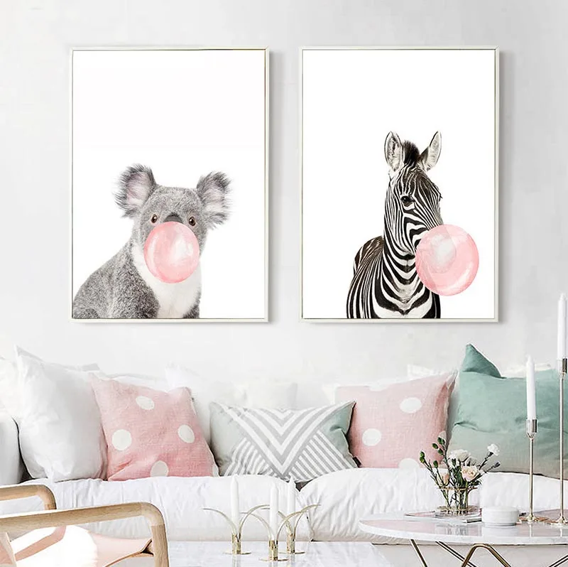 

Giraffe Zebra Animal Posters and Prints Art Painting Wall Art Nursery Decorative Picture Nordic Style Kids Decoration
