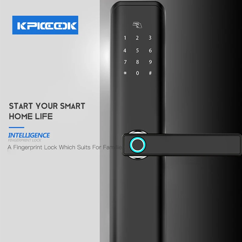 Дверной смарт замок KPIOCCOK Bluetooth управление через приложение пароль IC карта сканер