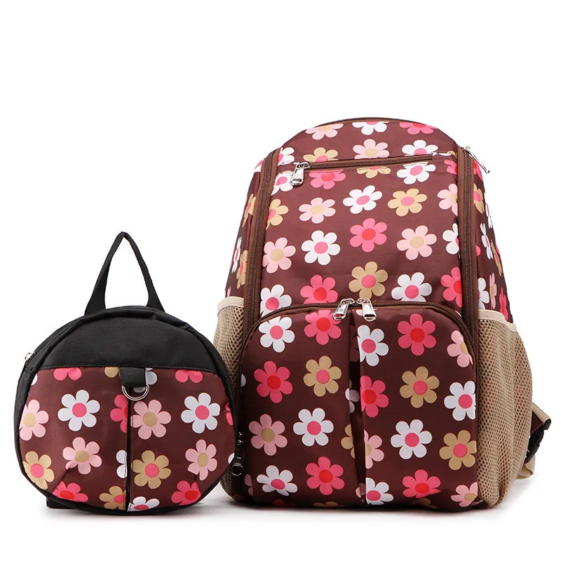 Two Bags Hot Sell! 2018 Mom Diaper Bags + Baby Anti-Lost Bag Flower Printed Diaper Bag Shoulder Multifunctional Pregnant Women Outgoing bags22