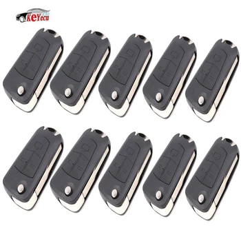 

KEYECU 10 Pcs/lot New Flip Key Remote Control Shell Case 3 Button for Opel Vectra Antigo Omega Suprema Agile Montana HU43 Blade