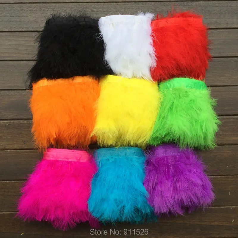 

2Yards/Lot 10-15cm /4-6inch/11 Colours Available Turkey Marabou Feather Trim Feather Fringe Free Shipping!
