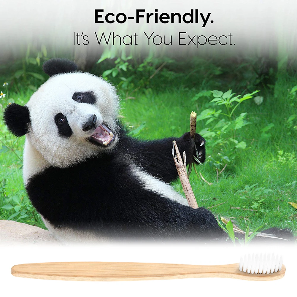 1 шт., зубная щетка из натурального бамбука, плоская, с бамбуковой ручкой, мягкая щетина, зубная щетка для взрослых, товары из бамбука
