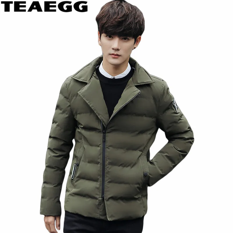 TEAEGG New Army Green Parka Men Winter Jacket 2019 Cotton Mens Coats ...