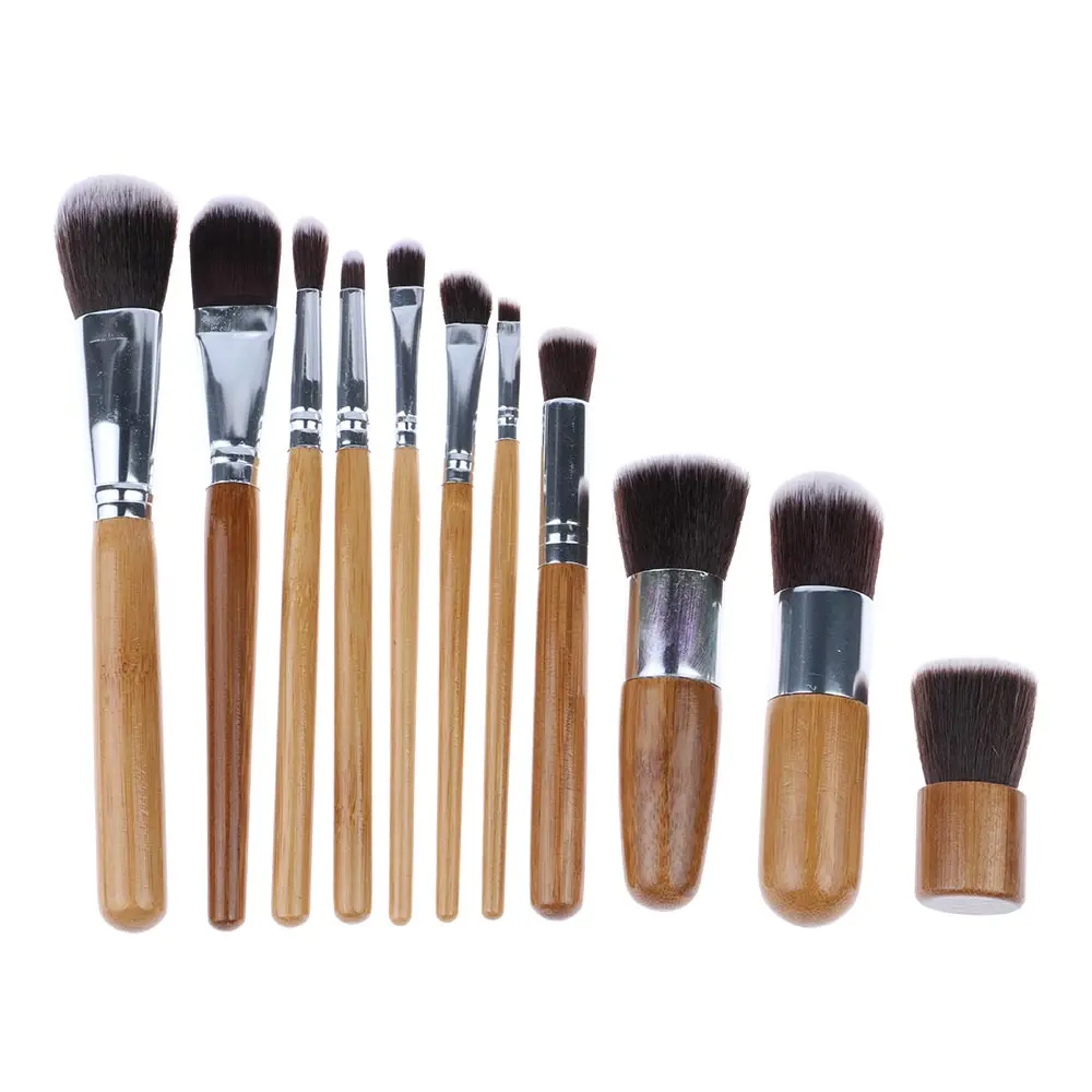 15 Colors Concealer EyeShadow Palette Kit with 11Pcs Bamboo Makeup Powder Brush