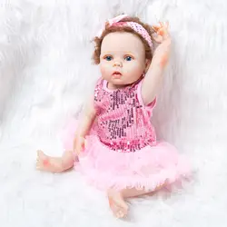 Винил мягкий силиконовый возрождение милые куклы 22 дюйм(ов) детские игрушки платье для девочек Детская одежда