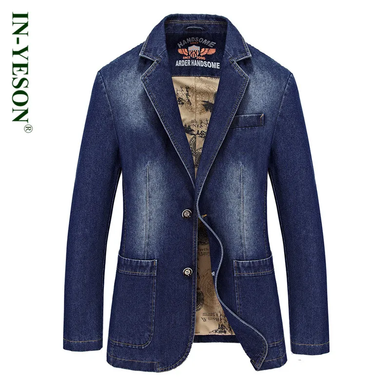 2016 New Fashion Brand Men Blazer IN YESON Slim Fit Jeans