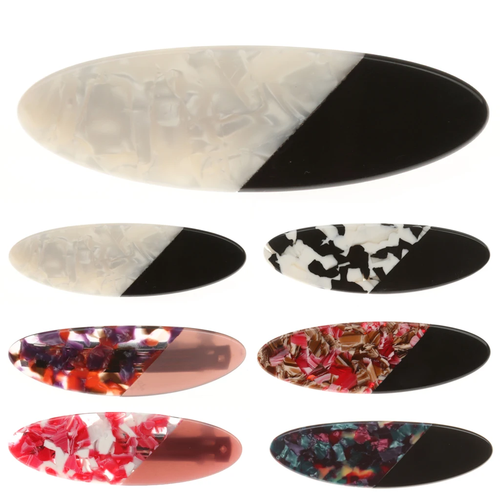 Модные женские акриловые овальные плоские весенние заколки для волос ...