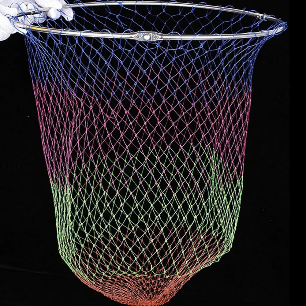 

Nylon Fishing Net Rhombus Mesh Hole Depth Folding Nylon Landing Dip Net 3 Sizes high quality Collapsible Fishing Tools