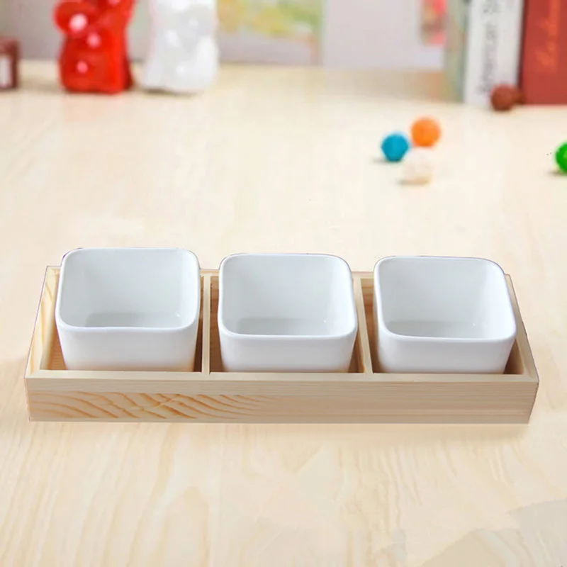 

3Grids Wooden Succulent Plant Fleshy Flower Pot Box Tray Decorative Containers