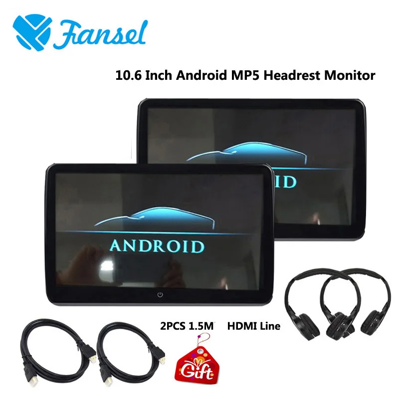 

Caroad 10.6 Inch Car Headrest Monitor Android 6.0 1920*1080 HD 1080P Video IPS Touch Screen 3G WIFI USB/SD/HDMI/IR/FM/Bluetooth