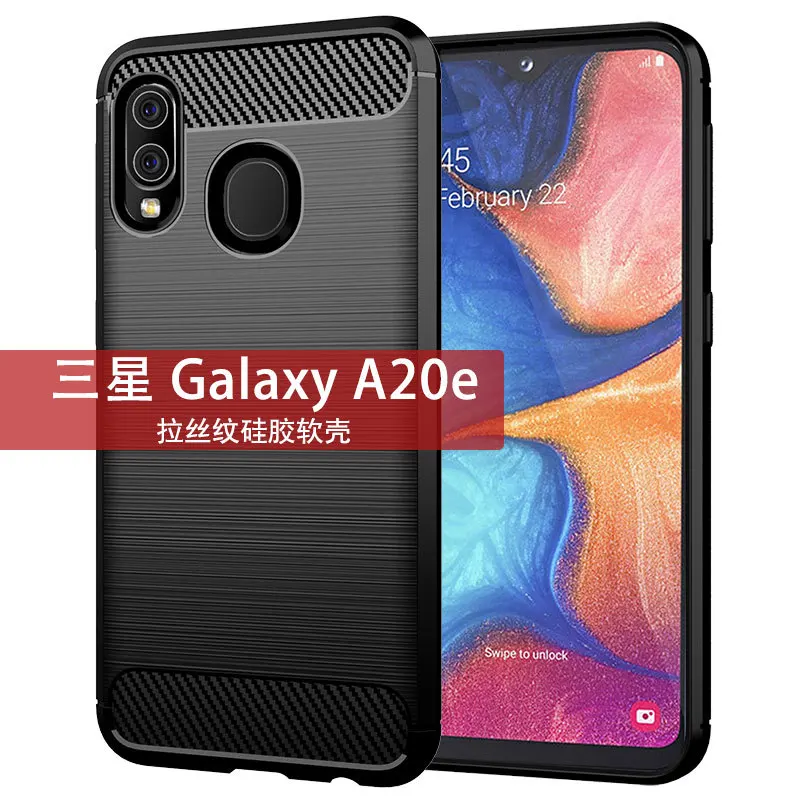 

For Samsung Galaxy A20E Case Soft Carbon fiber Phone Case for Samsung A20E Cover Shockproof Bumper Full protection Silicone case
