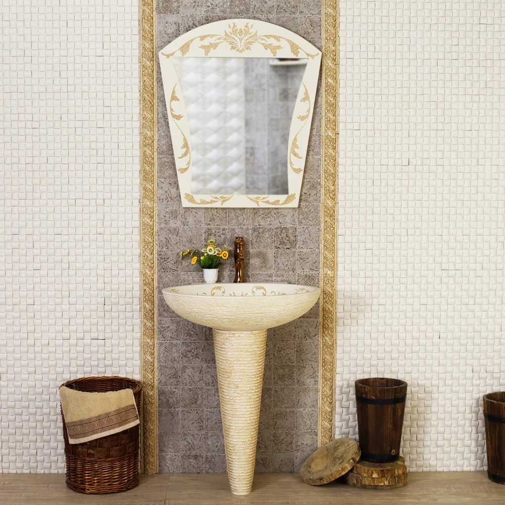 

European archaize lavabo. Environmental protection artificial stone ware art the basin that wash a face. Bath column basin