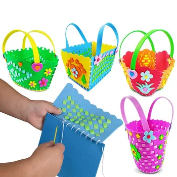 

EVA DIY Bags Cute Flower Style Bag Handmade Crafts Cartoon Sewing Backpacks Kids Children Creative Toys Boys Girls Braid Basket