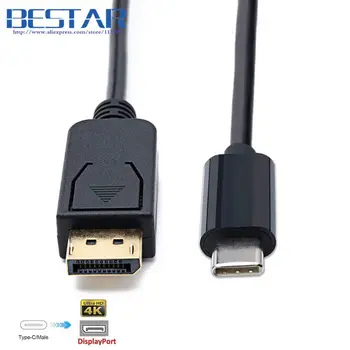 

USB Type-C 3.1 USB-C to DisplayPort Display Port DP 4K UHD HDTV Cable for Macbook Galaxy S8 Plus TYPE C displayport cable