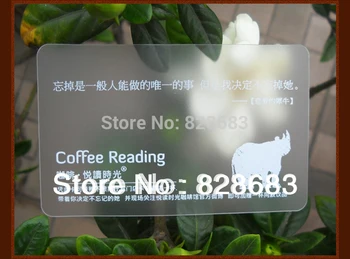 

One faced white ink printing transparent plastic business cards 500pcs