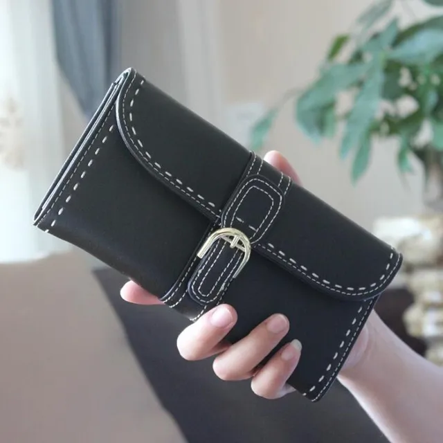 Baellerry Belt Buckle Wallet Women High Quality PU Leather Long Purse