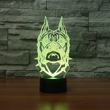 

Dog's Head 7 Color Changing Night Light Collectible Charizard 3d Led Table Desk Lamp Cartoon Figure Children's Bedside Lampen