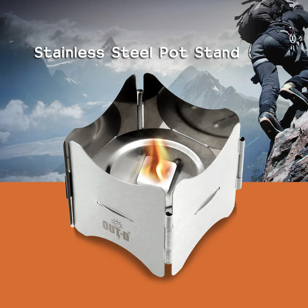 Buy Portable Solid Fuel Camping Stove Statinless Steel Folding Outdoor Stove