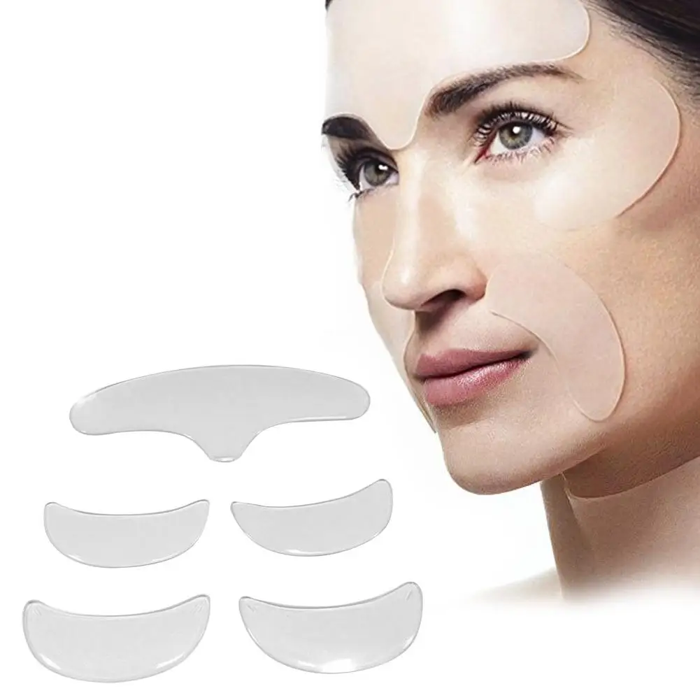 

5Pcs/set Silicone Forehead Stickers Patch Anti-Wrinkle Forehead Frown Lines Removal Face Repairing Anti-aging Lifting
