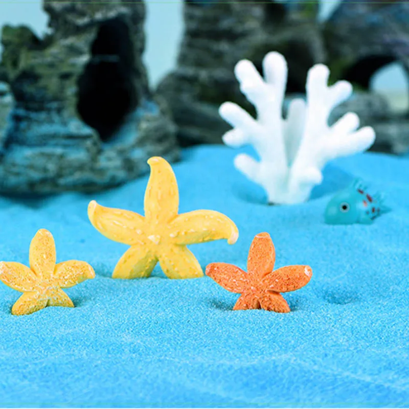 6 шт. украшение для аквариума в форме звезды из смолы 6 цветов украшение для аквариума
