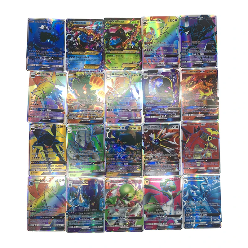 Tomy Pokemon 300PCS GX Cover Flash Cards EX Cards 3D Version Classic Plaid Flash Pokemon Card Collectible Gift Kids Toy