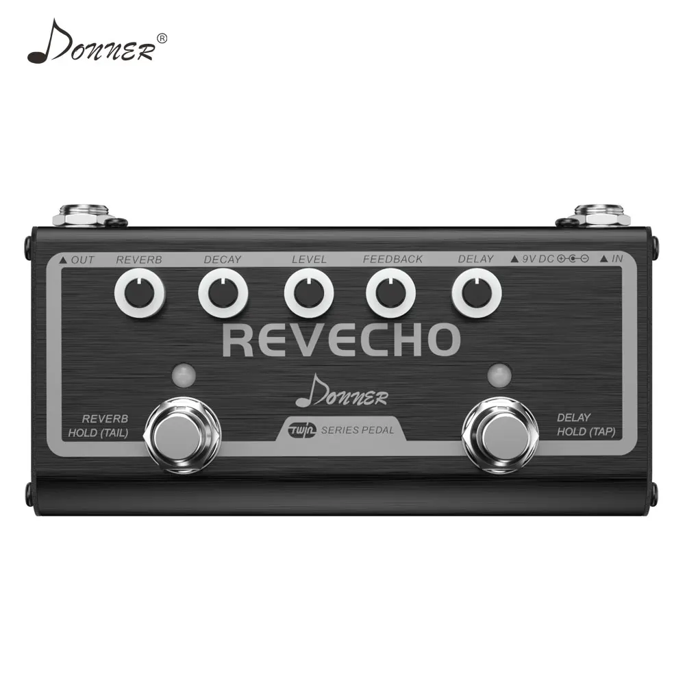 Donner 2 in 1 Delay Reverb Guitar Effects Pedal Revecho Tap Tempo Control Electic Guitar Pedal Accessories True Bypass New Donner 2 in 1 Delay Reverb Guitar Effects Pedal Revecho Tap Tempo Control Electic Guitar Pedal Accessories True Bypass New