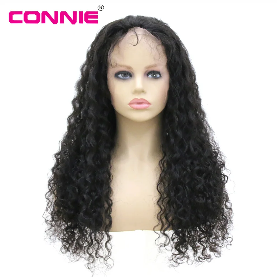 Конни кудрявые 13X4 кружево спереди среднее соотношение 10 &quot 30&quot перуанские Remy